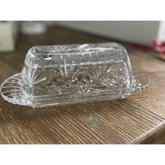 Miller Rogaska Crystal Butter Dish 7.5" w/ Cover Richmond Pattern Signed. READ - Picture 4 of 10